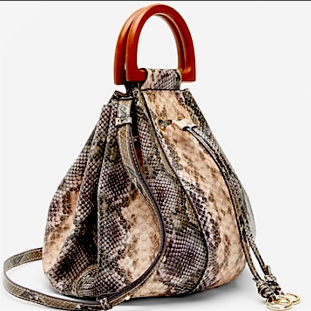 Snakeskin bucket bag